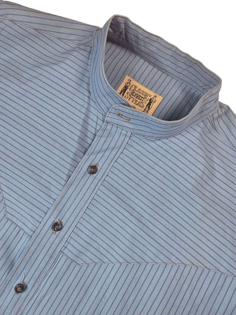 Classic Old West Styles Blue Striped Cotton Western Shirt XL